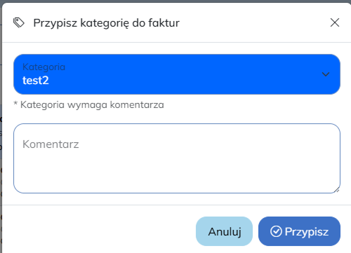 Biuro - przypisz kategorie