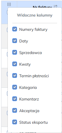 Widocznosc kolumn